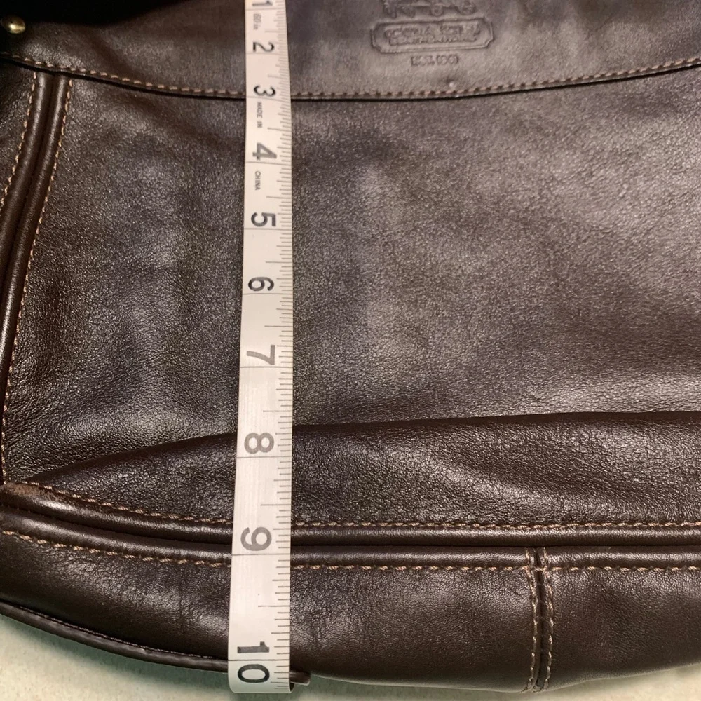 Coach Chocolate Leather Shoulder Bag with Gold Accents - Picture 12 of 12